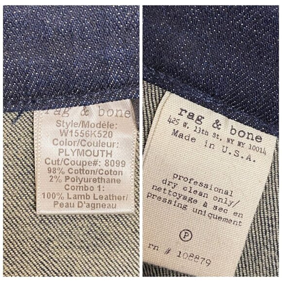 Rag & Bone The Skinny Leather Panel Jeans Plymouth Women's Size 26 - Picture 7 of 9